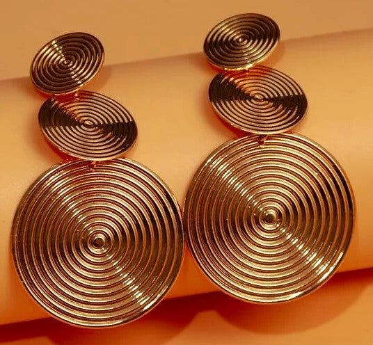 3 Disc Drop Earrings