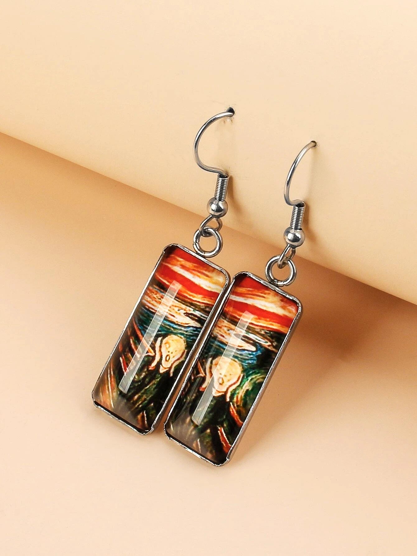 Enamel Style "The SCREAM" Earrings.