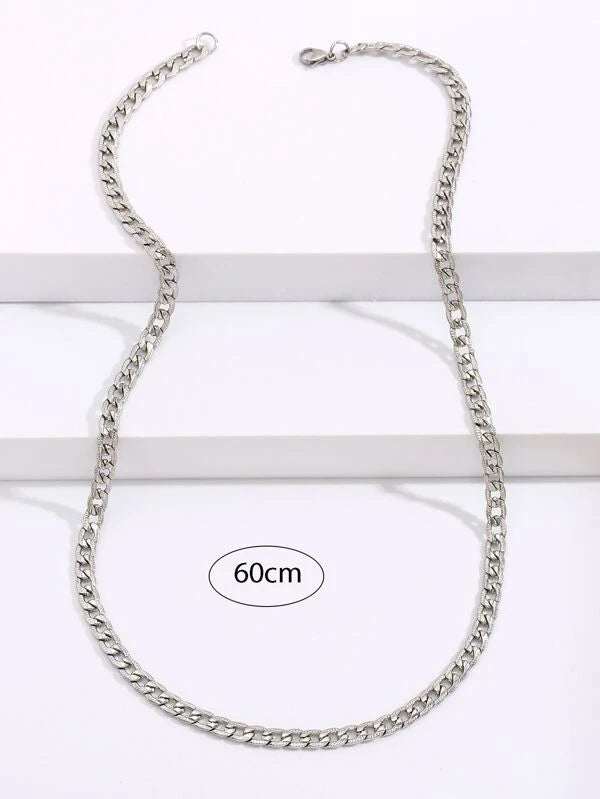 Classic Silver Miami Cuban Chain Necklace