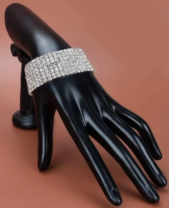 Diamond Cut Bright White 7 Strand Krystal Bracelet