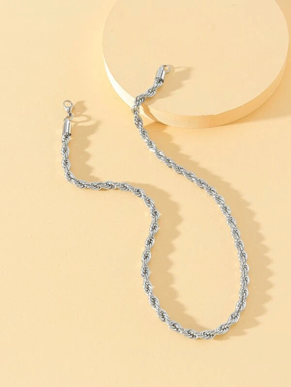 Popular Rope Designed Silver Necklace