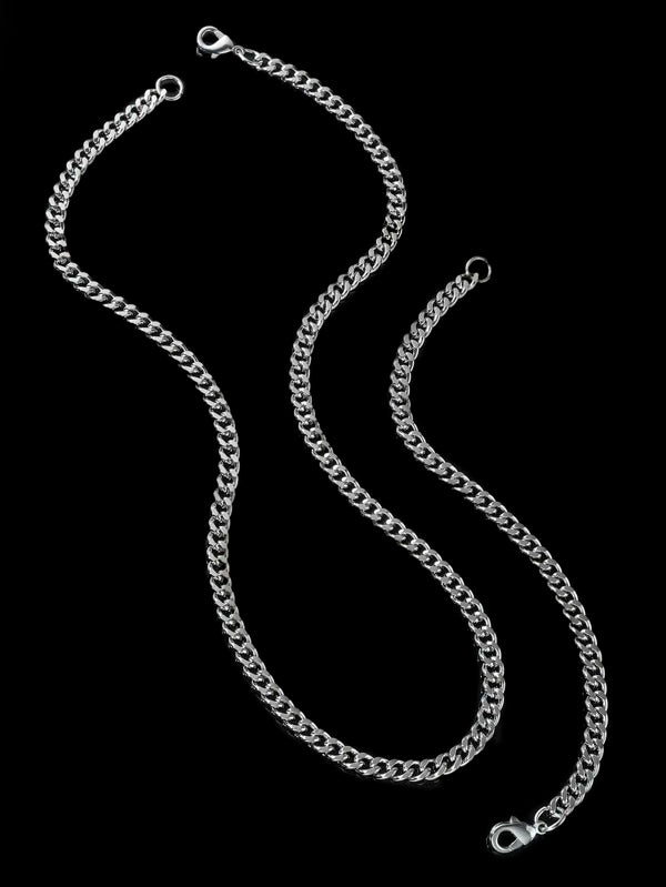 Silver Necklace & Bracelet Set.