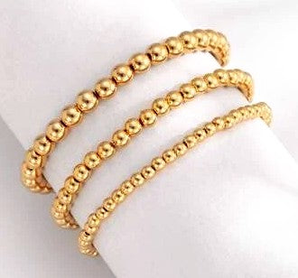 3 pcs Set Fun Fashion Gold Beaded Bracelets