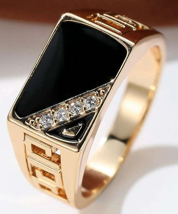 Men's Onex & Krystal Designer Ring