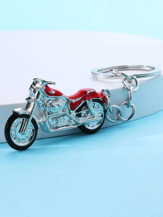 Red & Silver Motorcycle Keychain