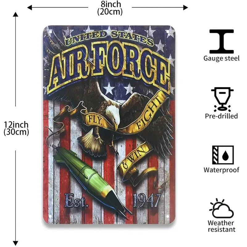 Steel Plate Multi-Color AIR FORCE Wall Plaque