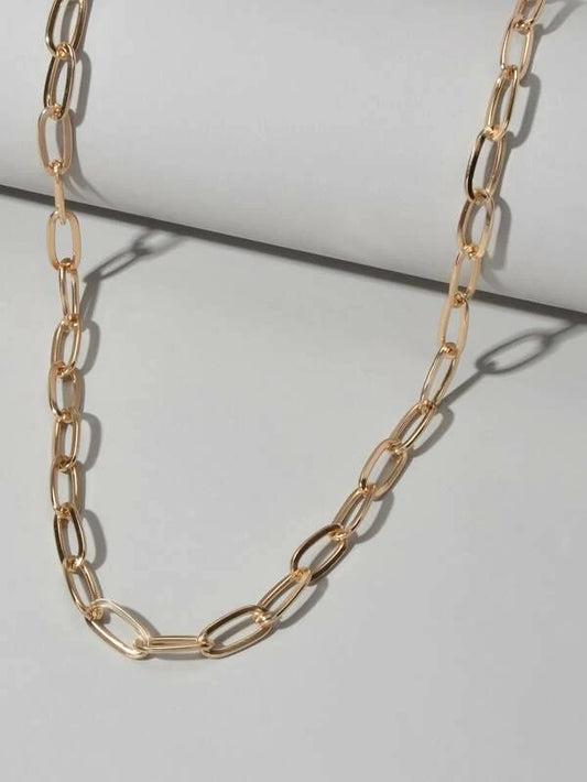 Gold Italian Figaro Fashion Necklace
