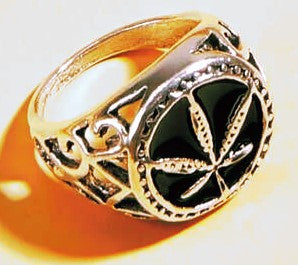 Men's Gold & Black Electroplated MJ Pinky Ring