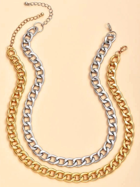 gold & Silver Electroplated Chain Link Set