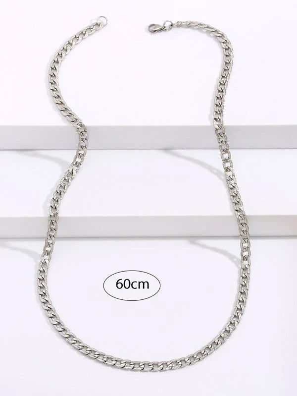 Silver Stainless Steel Core Pendant Necklace