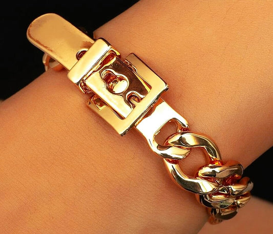 Gold Designer "BUCKLE" Bracelet