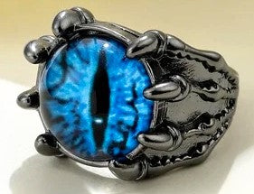 Blue Antique Silver "Your Cat Eye" Ring.