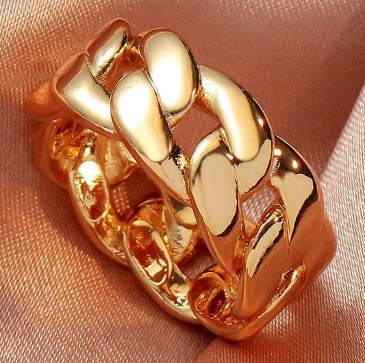 Gold Chain Link Designer Ring
