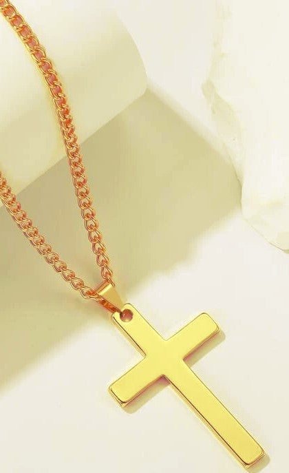 Classic Gold 2" Cross & Franco Style Chain