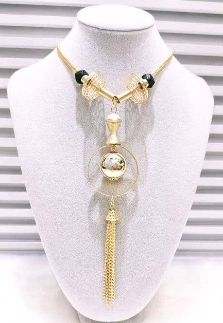 Gold BALL & CHAIN Necklace.
