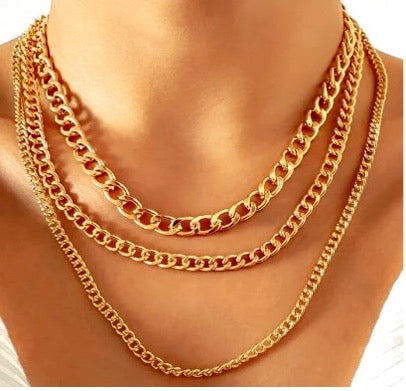 3pc Gold Necklace Set.
