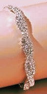 Bright White Krystal Cross Over Designer Bracelet